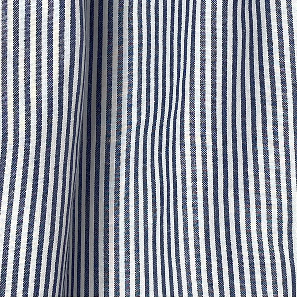 Hem & Thread Summer Stripe A-Line Raw Seams Lace Detail Sz L - Picture 4 of 8